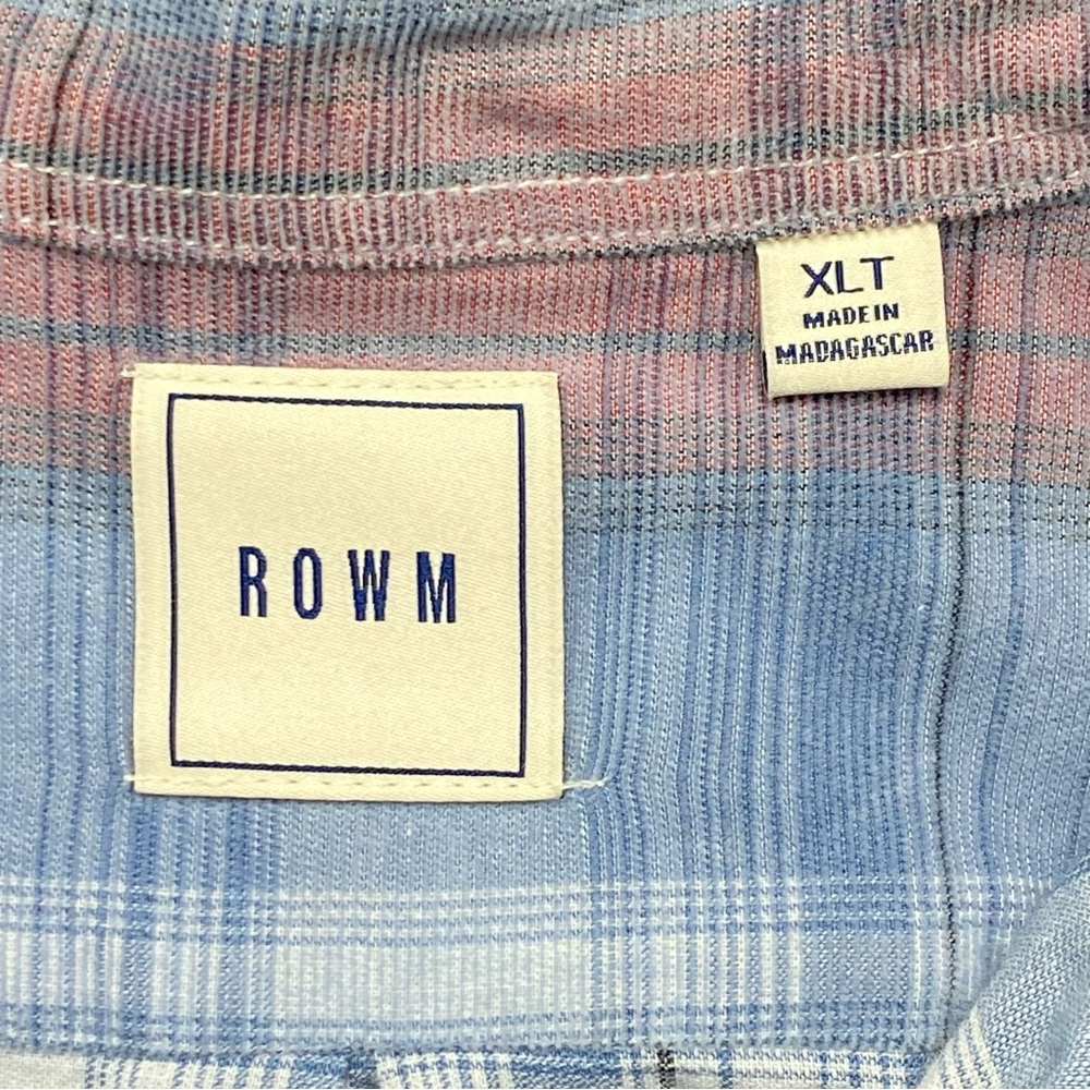 ROWM Dusty Blue Button Down Shirt; XLT - Picture 6 of 11